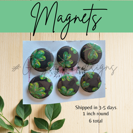 Shamrock Button Magnets