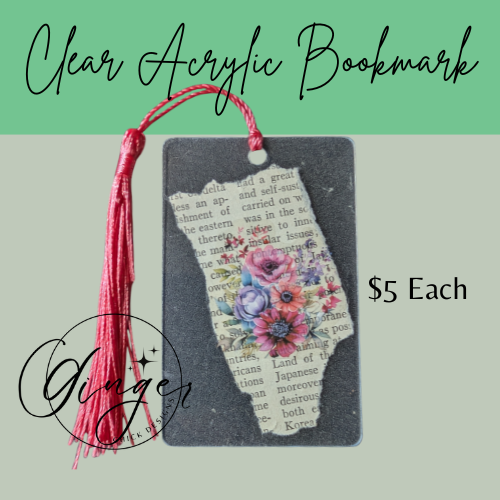 Spring Flowers Dictionary Acrylic Bookmark