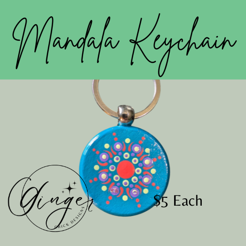 Sun Fire Mandala Dot Keychain