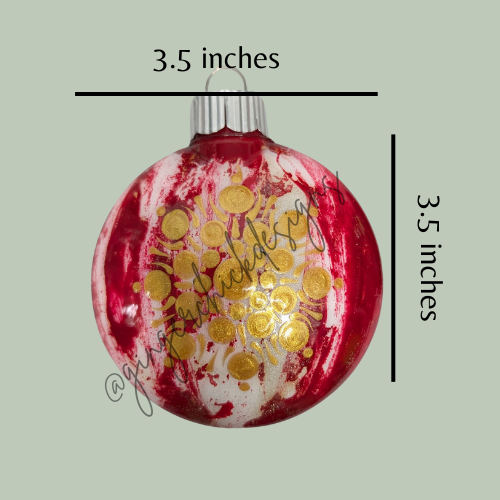 Traditional red and Gold Mandala Art Round Disc Ornament