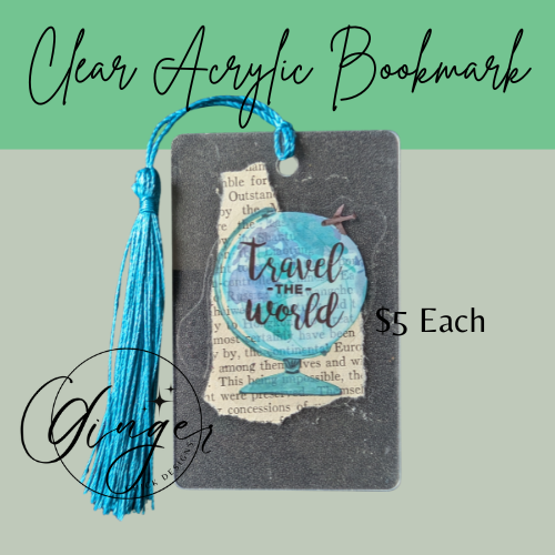 Travel the World Dictionary Acrylic Bookmark