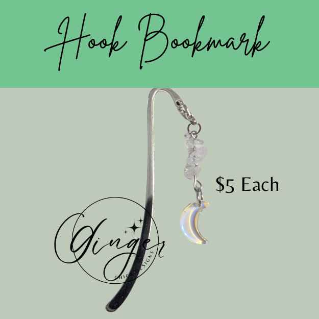 White Moon Hook Bookmark