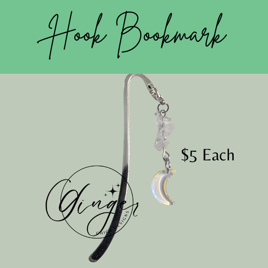 White Moon Hook Bookmark