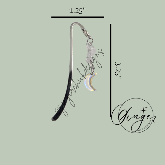 White Moon Hook Bookmark