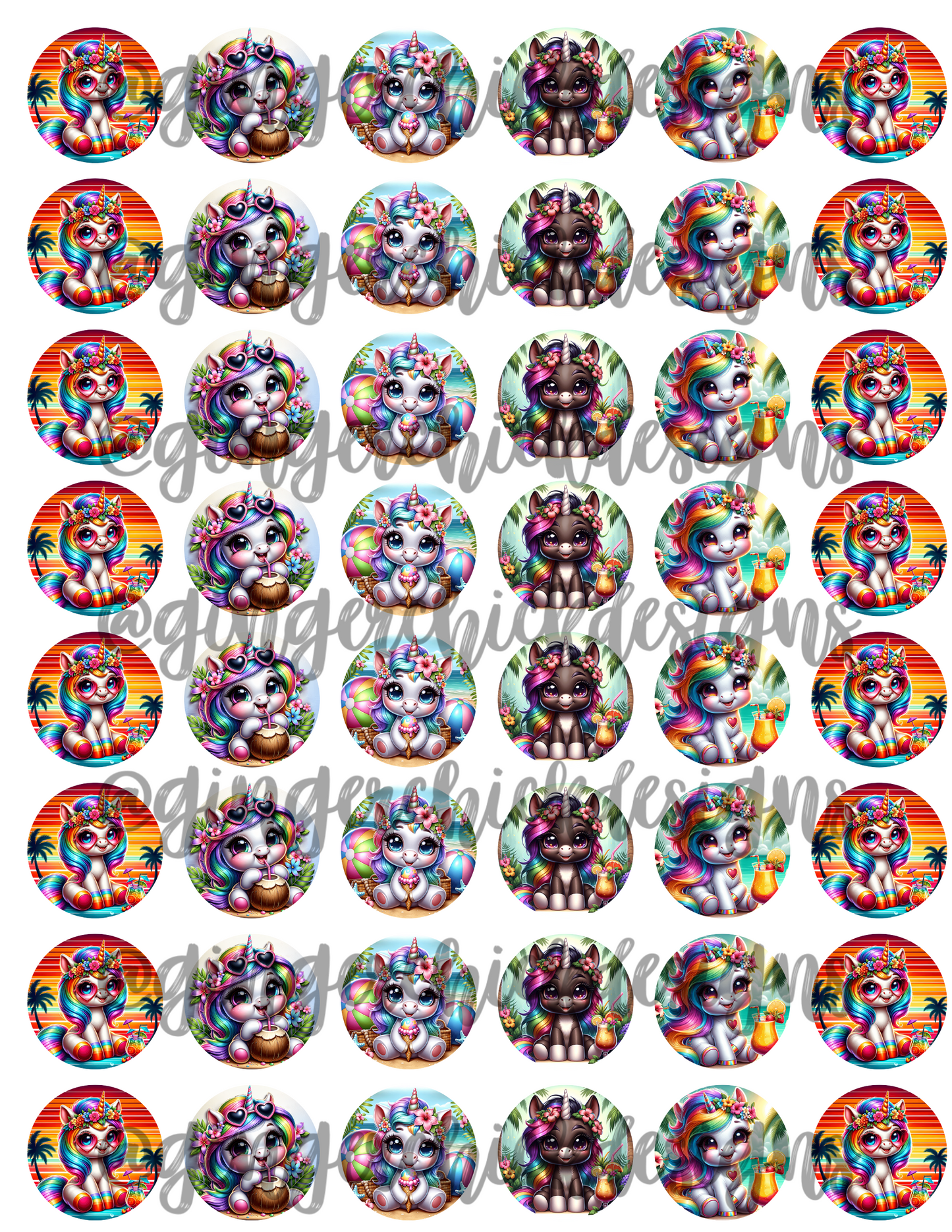 Rainbow Unicorn Bottle Cap Images