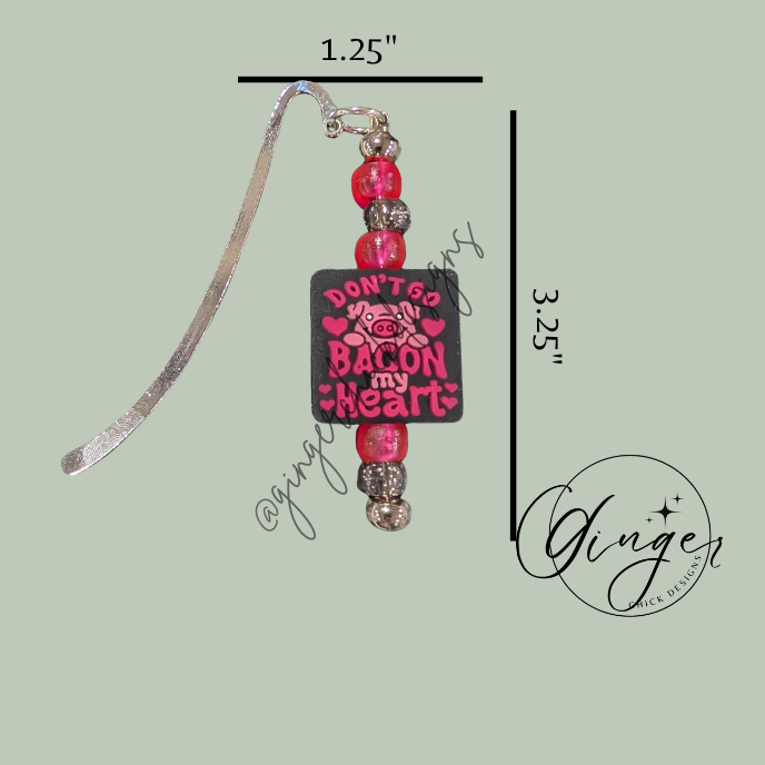 Bacon My Heart Hook Bookmark