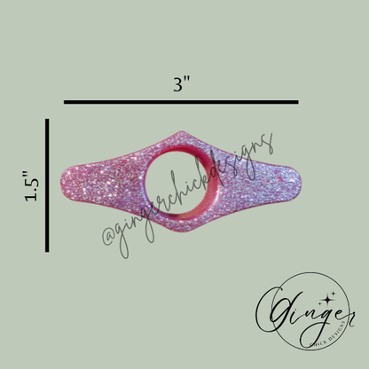 Hot Pink with Glitter Thumb Bookmark