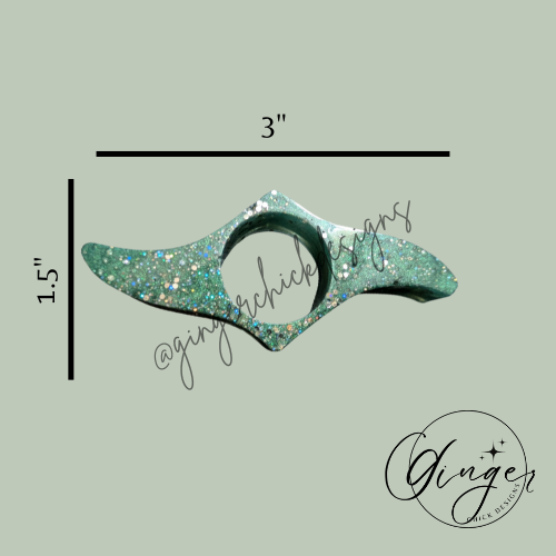 Dark Green with Glitter Thumb Bookmark