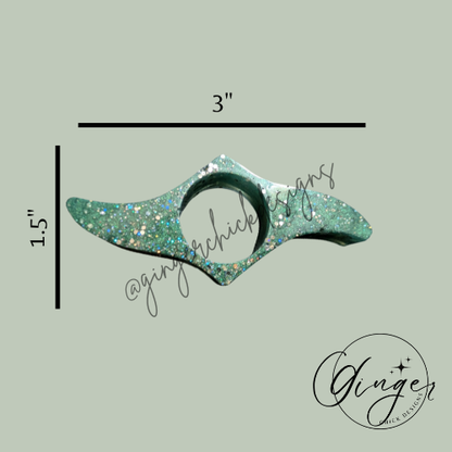 Dark Green with Glitter Thumb Bookmark