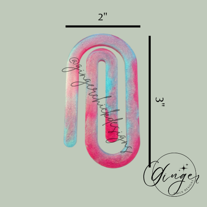 Pink and Aqua Jumbo Paperclip