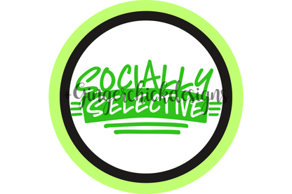 Anti-Social Lime Pin-Back Design