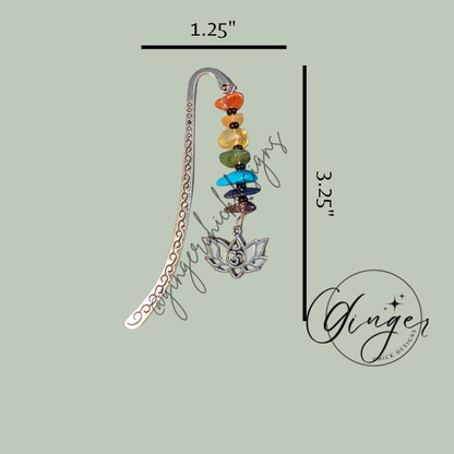 Gemstones with Lotus Flower Hook Bookmark