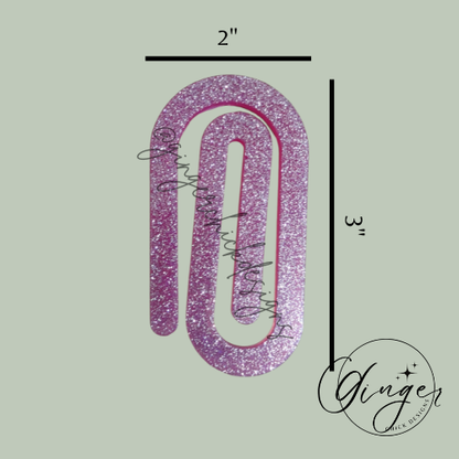 Pink with Glitter Jumbo Paperclip