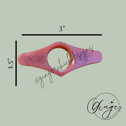 Mauve and Glitter Thumb Bookmark