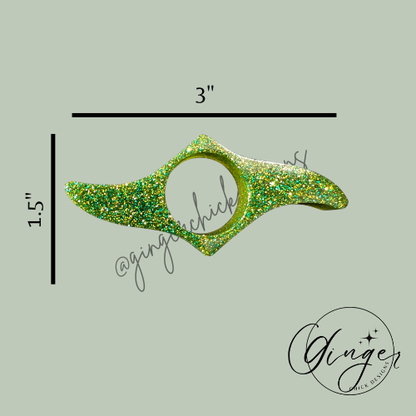 Green Glitter Thumb Bookmark