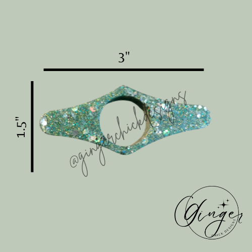Light Blue with Glitter Thumb Bookmark
