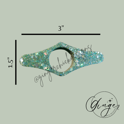 Light Blue with Glitter Thumb Bookmark