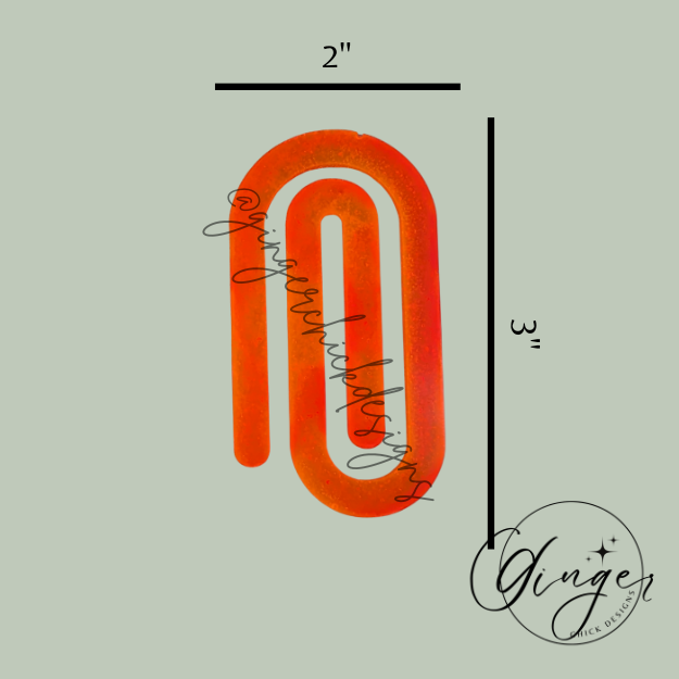 Neon Orange and Neon Red Jumbo Paperclip
