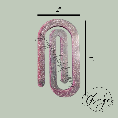 Silver and Pink Jumbo Paperclip