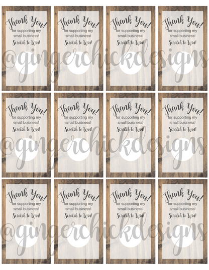 Wood Grain Digital Scratch-Off Ticket