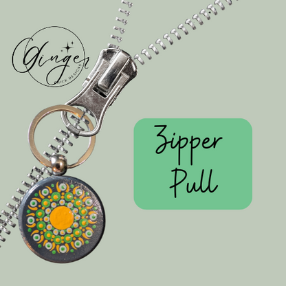 Yellow Blossom Mandala Dot Keychain