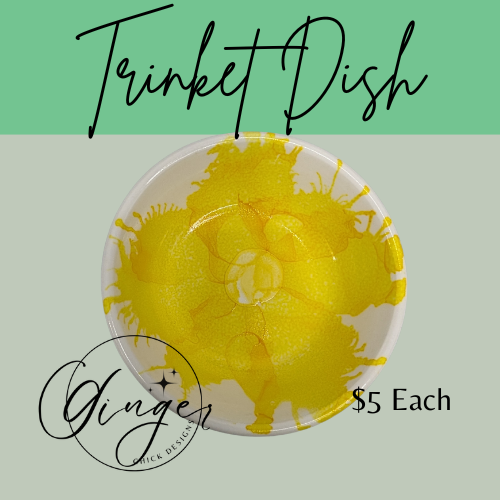 Yellow Flower Trinket Dish