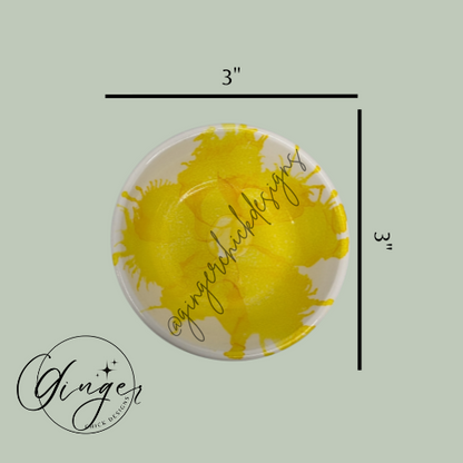 Yellow Flower Trinket Dish